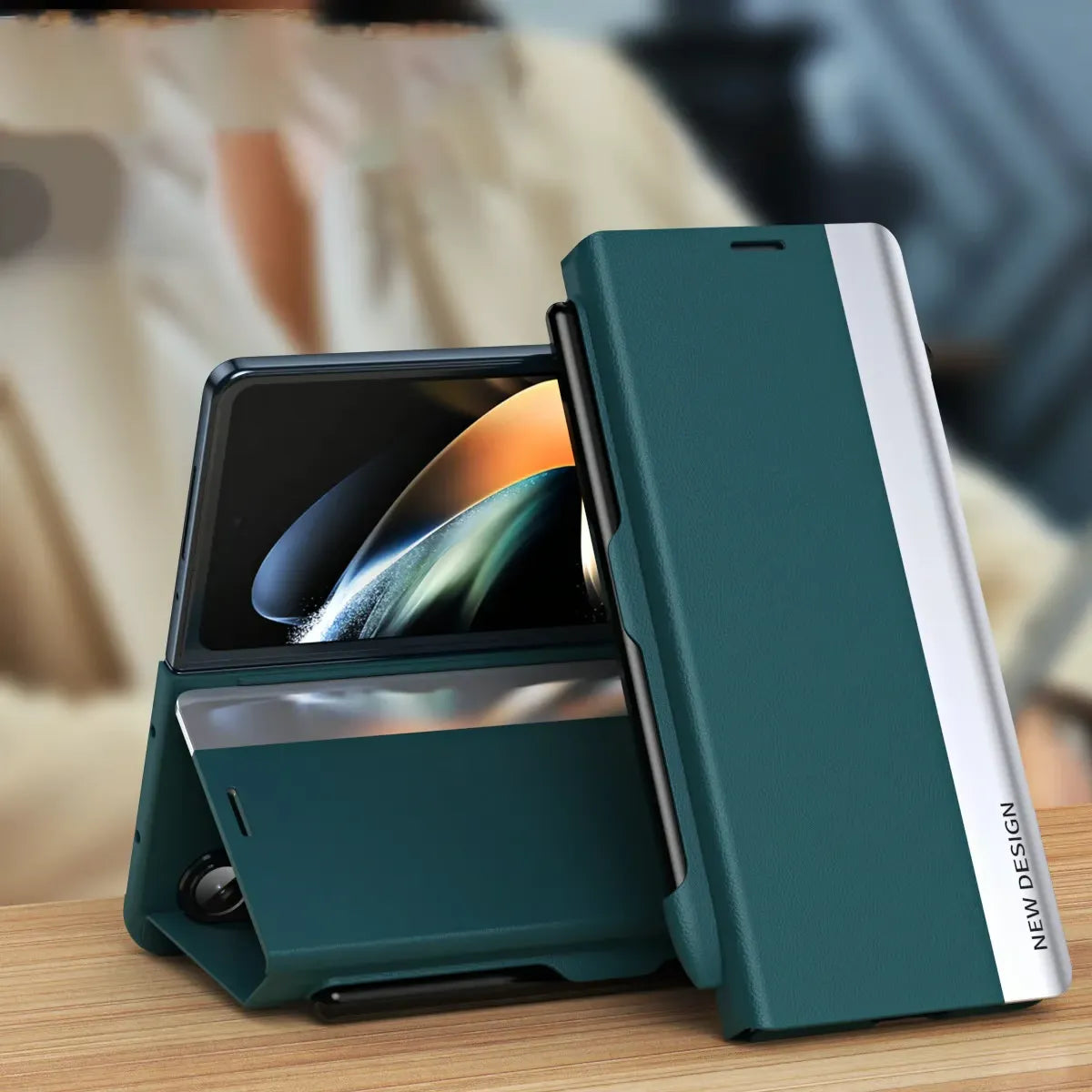 Luxury Electroplated Leather Magnetic Phone Case for Z Fold 6